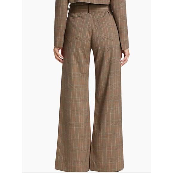 The Westside Eliza Pants Womens sz L Houndstooth Flare Belted $295 NEW Preppy - Picture 10 of 10